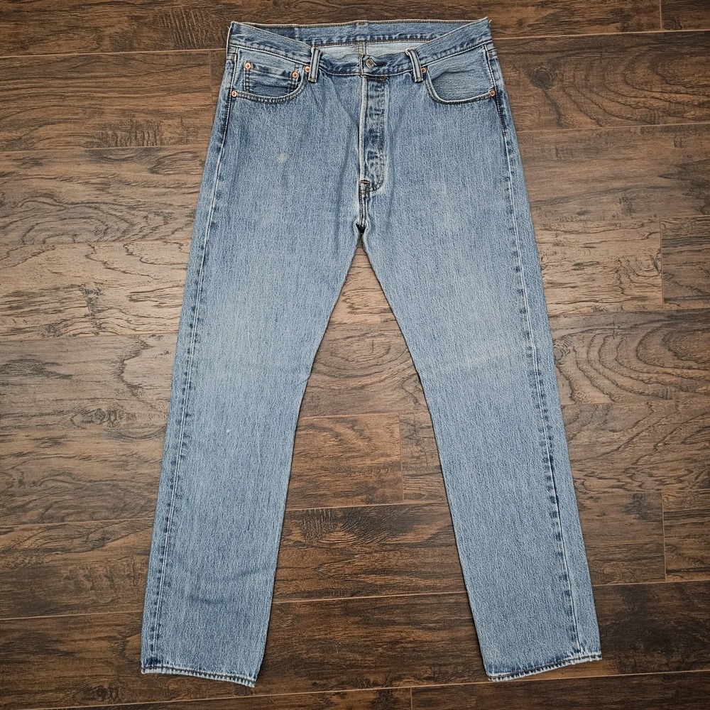 Levi's 501 Mens 36x36 Button Fly‎ Jeans Medium Wash Straight Fit Denim Pants